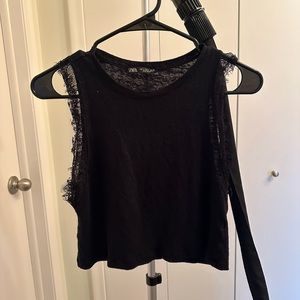 Zara lace crop top tank
